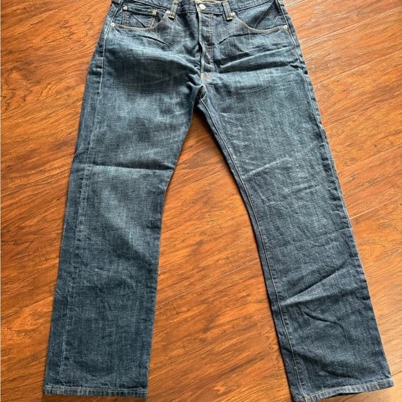 Men’s Levi’s Original 501 Stretch Dark Blue Denim Button fly Jeans-Size W38 L32 - Picture 10 of 10
